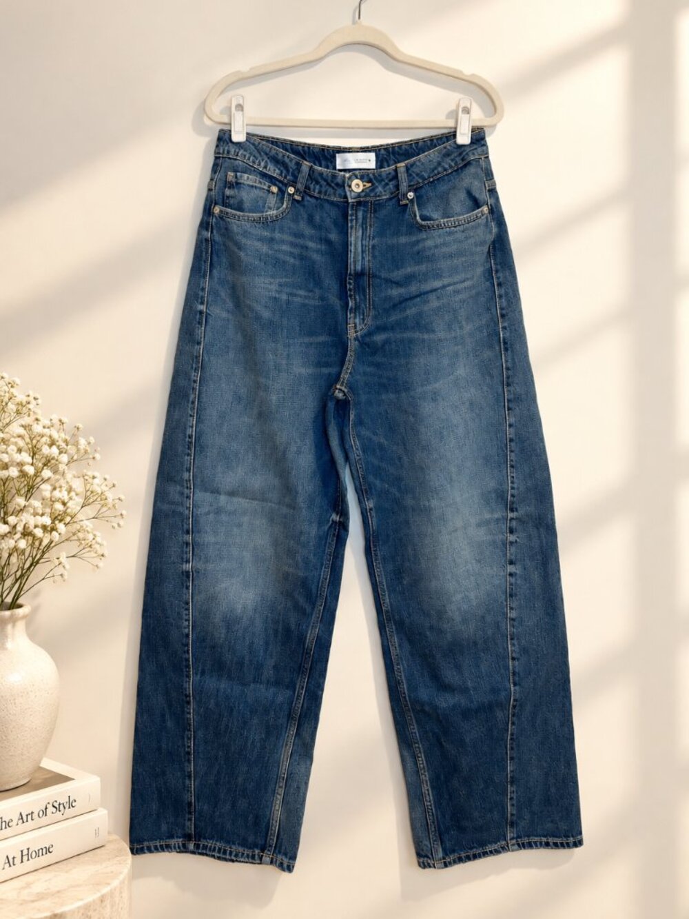 ZARA Dark Wash Wide Leg Jeans High Rise Size US 8 EUR 40